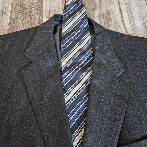 VTG Hart Schaffner Marx Wool Jacket Blazer Mens 46R Suit USA Fratelli Moda Tie - Picture 3 of 16